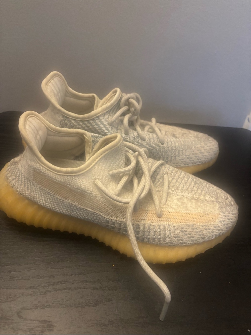 Yeezy Kids Cream Knit Sneakers with Gum-Colored Sole